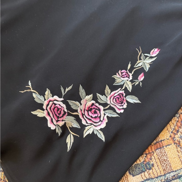 VTG Y2K SL Fashions Ruffle Flutter Sleeve Pull on Floral Dress Flounce Hem 16 - Picture 6 of 8